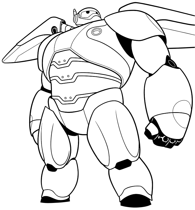 Раскраска - Город героев - Бэймакс робот супергерой | MirChild