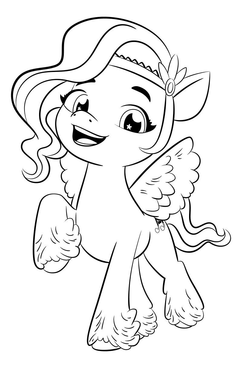 Раскраска - My Little Pony: Новое поколение - Пипп стильная принцесса ...
