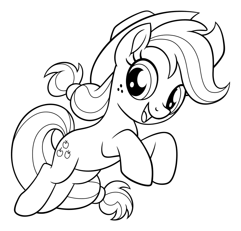 Раскраска - My Little Pony в кино - Эпплджек | MirChild