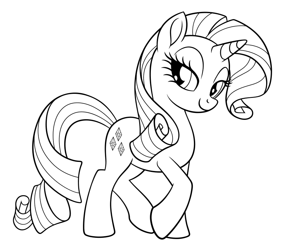Раскраска - My Little Pony в кино - Моя маленькая пони - Рарити | MirChild
