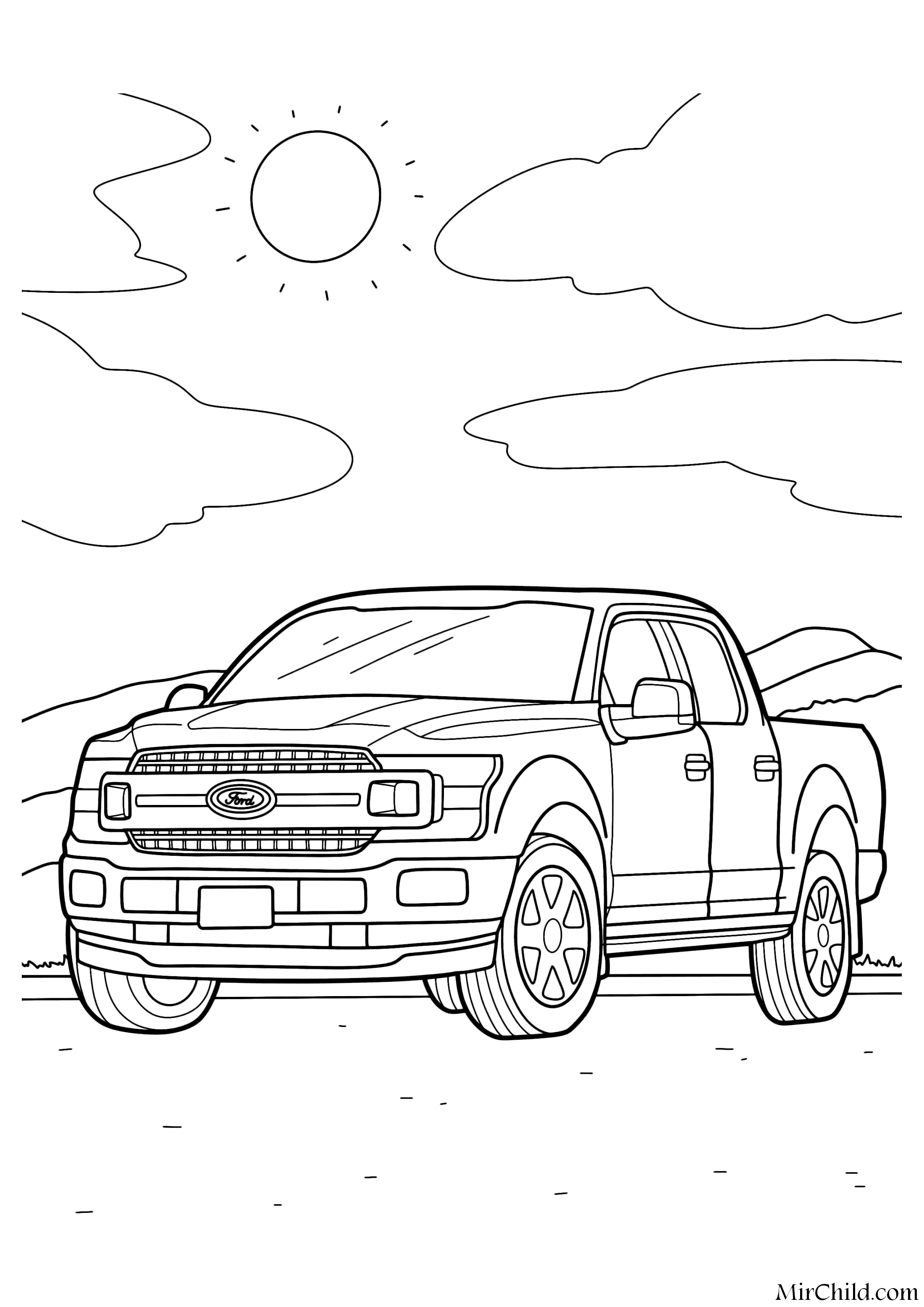 Раскраска - Легковые автомобили - Ford F 150 | MirChild