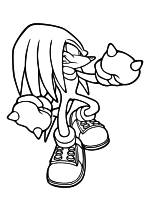 Раскраска - Sonic the Hedgehog - Ехидна Наклз может разбивать камни