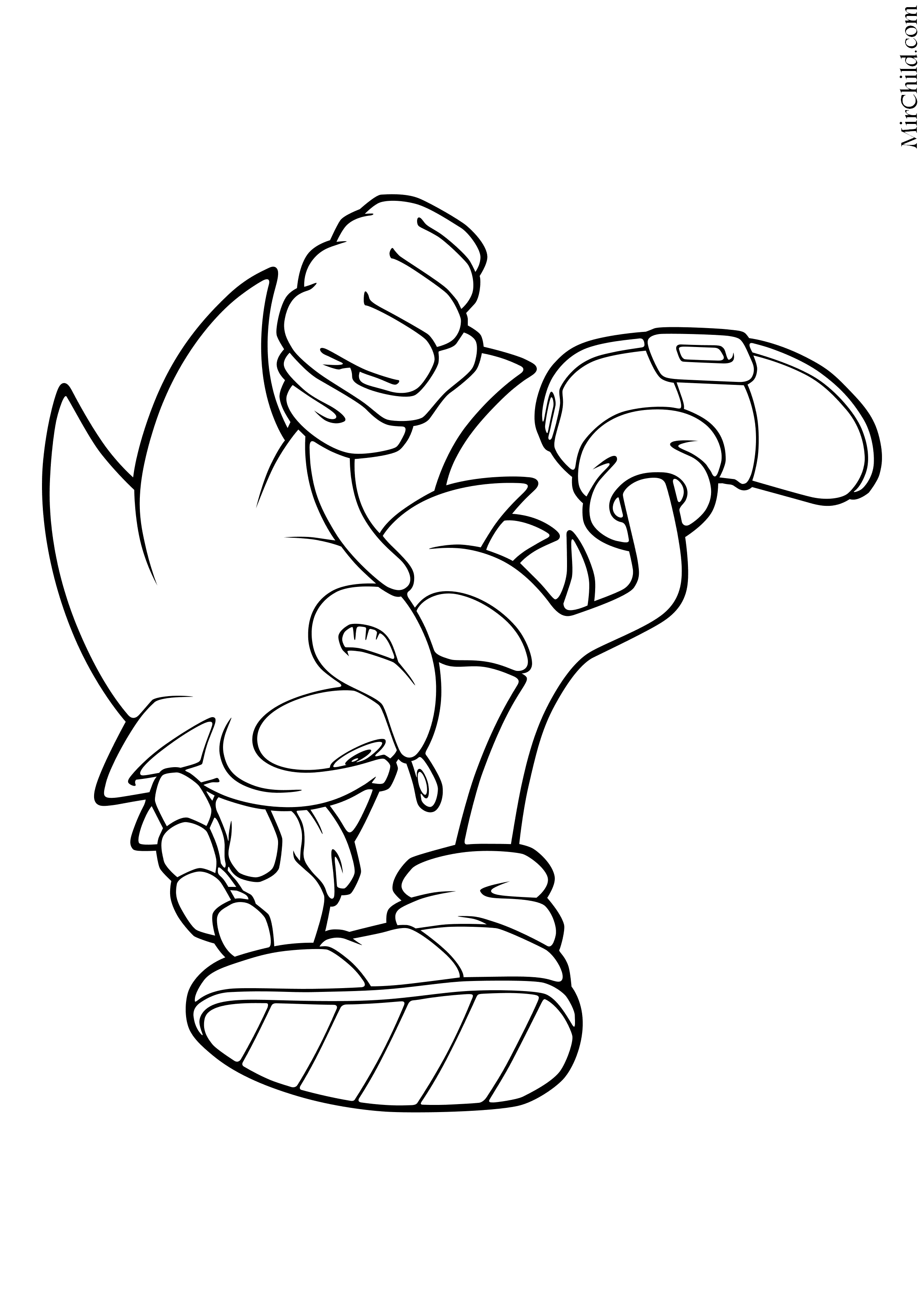 Раскраска - Sonic the Hedgehog - Ёж Соник бежит | MirChild