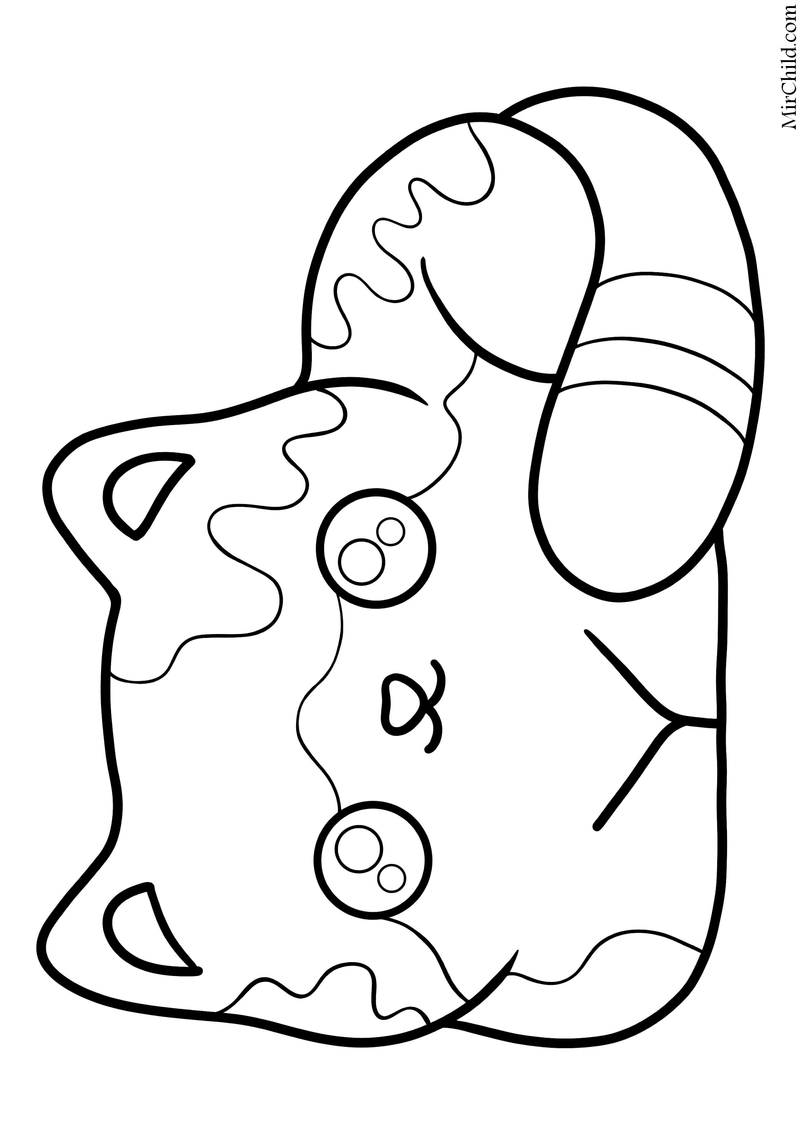 Раскраска - Коты - Кот свернулся клубочком для дошкольников | MirChild