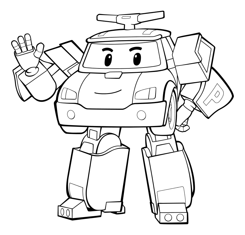 Характеристики Робокар Поли. Водная раскраска. В городе друзей. Robocar Poli