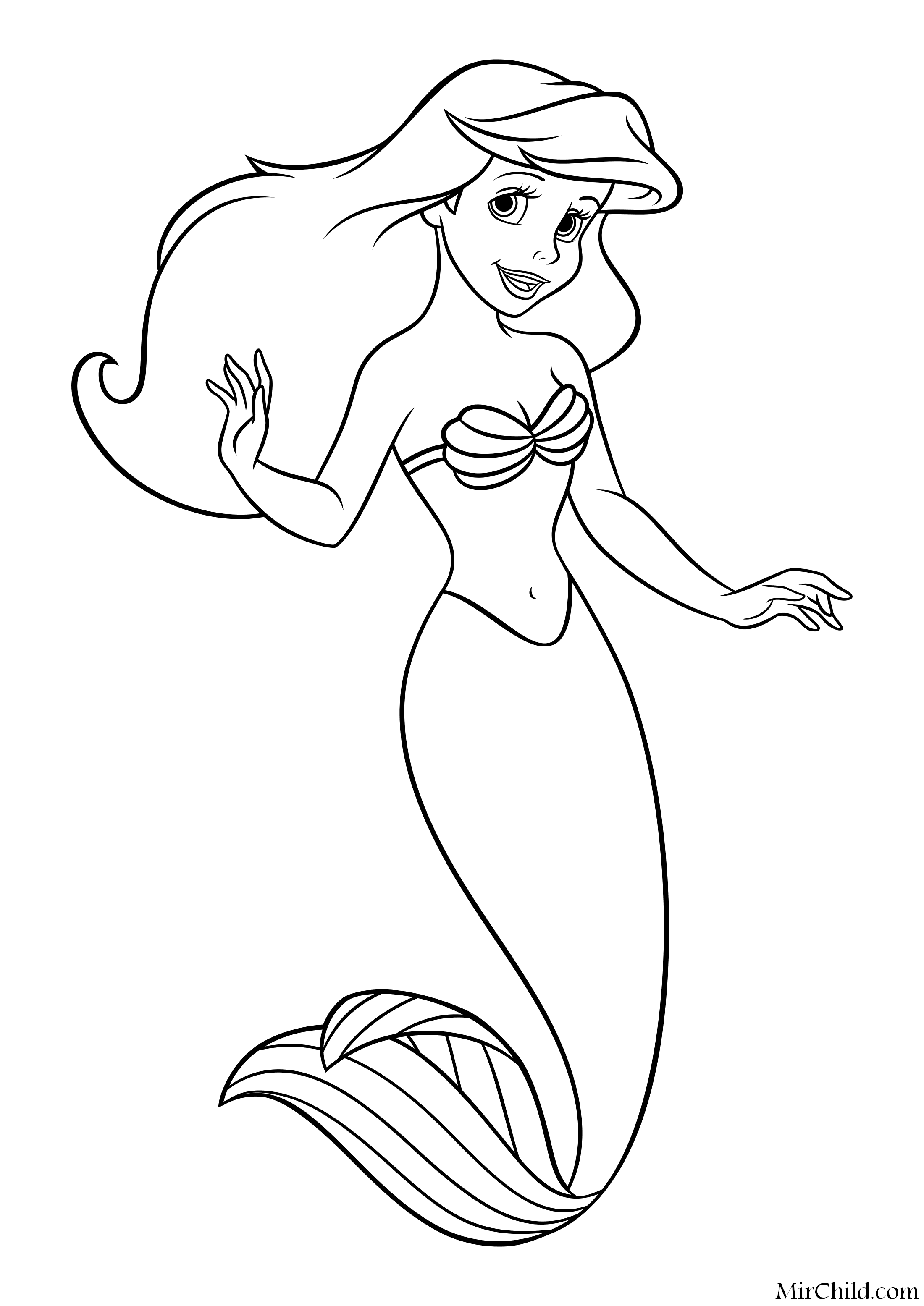 Раскраска - Русалочка - Ариэль любит приключения | MirChild